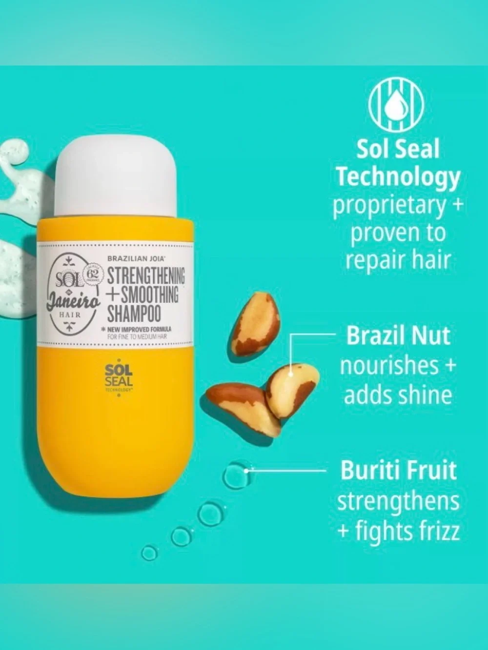 Sol SHAMPOO Strengthening + Smoothing 3oz